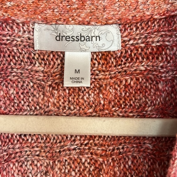 DRESS BARN Coral/Pink/White Marble Blend Button Front Sweater, Sz Medium, GUC. - Picture 3 of 7